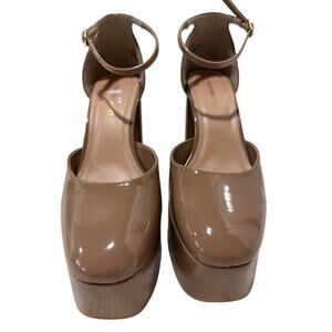 Madden Girl Dion Nude Patent Platform Heels Size 10 EUC